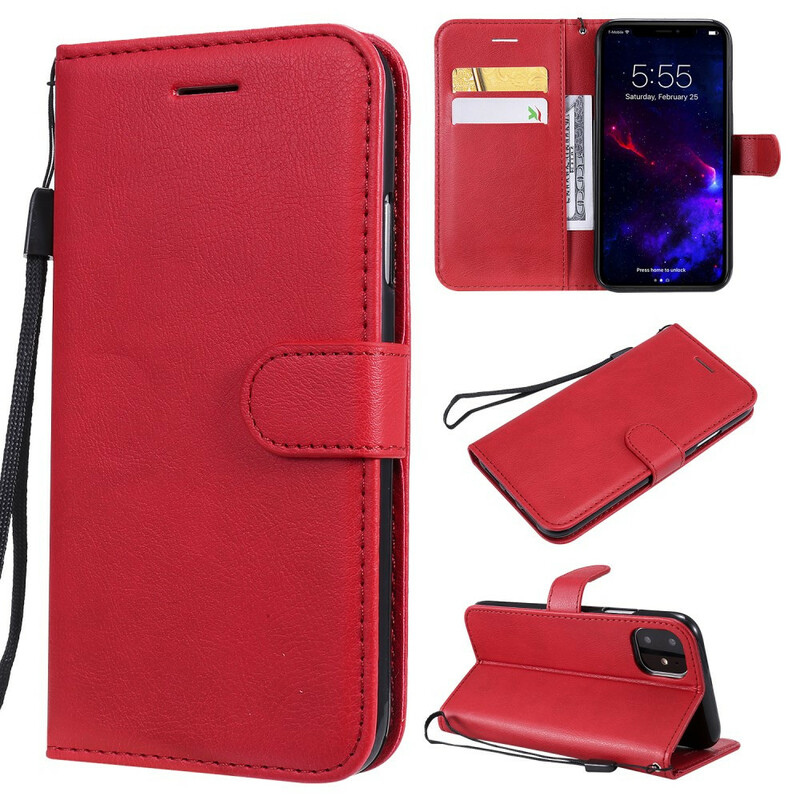 Funda de cuero para el iPhone 11 con colgante