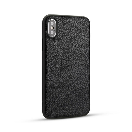 Funda de piel genuina para iPhone XS Lichi