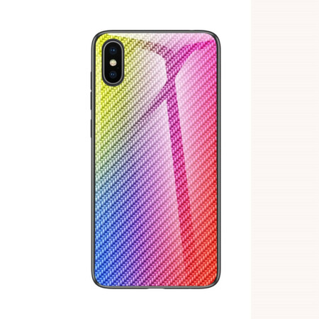 Funda de cristal templado de fibra de carbono para el iPhone XS Max