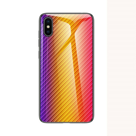 Funda iPhone X de cristal templado de fibra de carbono