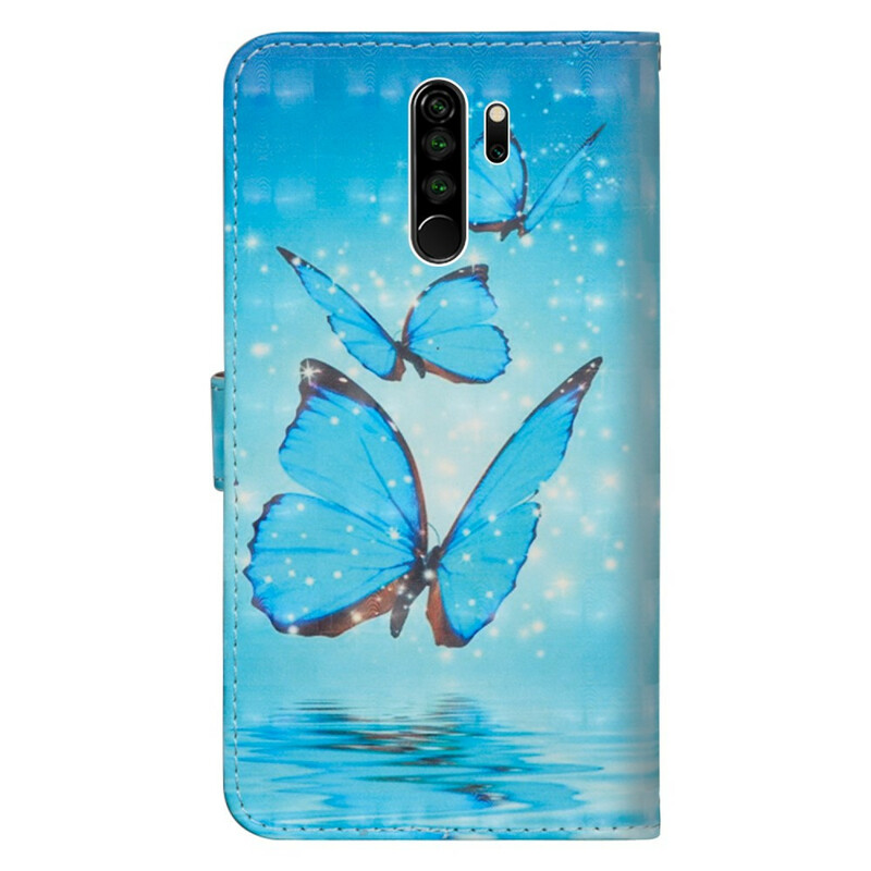 Xiaomi Redmi Note 8 Pro Funda Flying Blue Butterflies