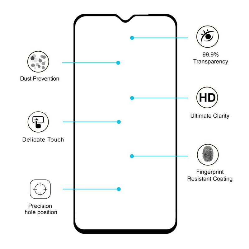 Protección de cristal templado para el Xiaomi Redmi Note 8 Pro HAT PRINCE