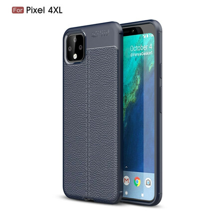 Funda de cuero del Google Pixel 4 XL efecto lichi de doble línea
