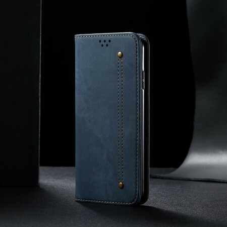 Flip Cover iPhone 8 Plus / 7 Plus Leatherette Jeans Texture