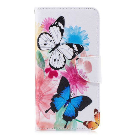 Funda pintada de mariposas y flores del Xiaomi Pocophone F1