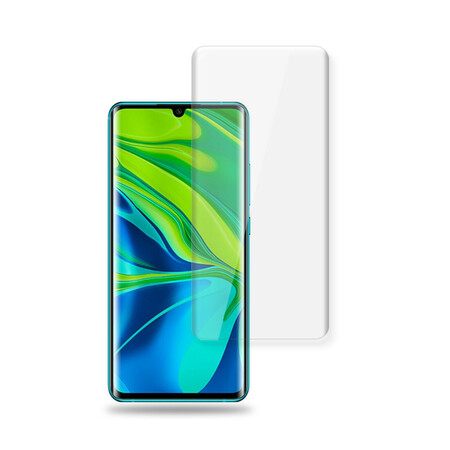 Funda compatible con Xiaomi Mi Note 10 Lite con purpurina verde  transparente, funda para teléfono Xiaomi Mi Note 10 Lite, funda de silicona