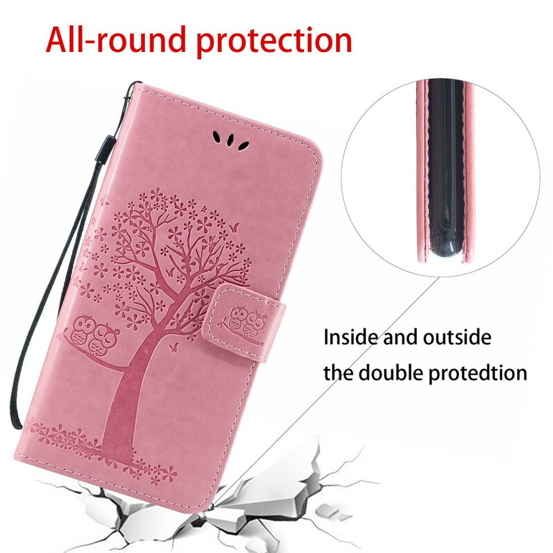 Funda con colgante de árbol y búho para el Xiaomi Redmi Note 8