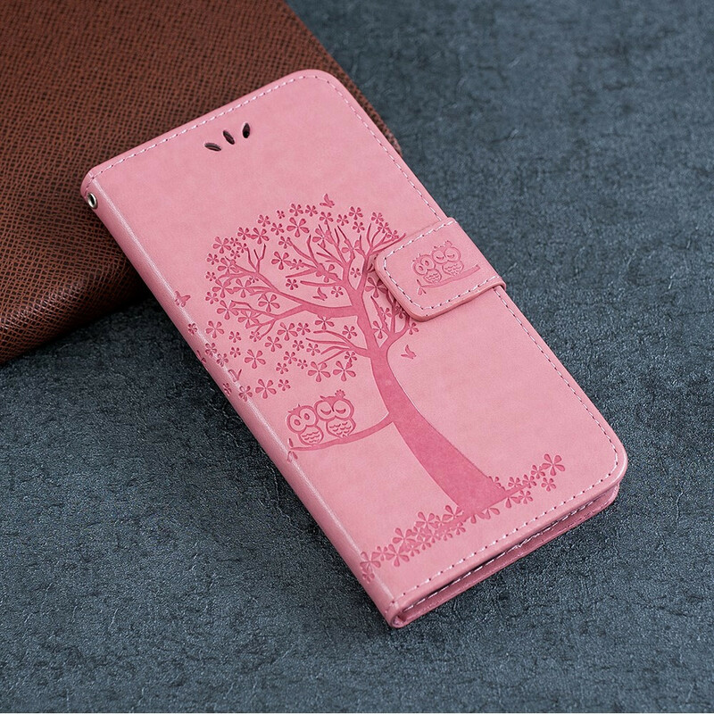 Funda con colgante de árbol y búho para el Xiaomi Redmi Note 8