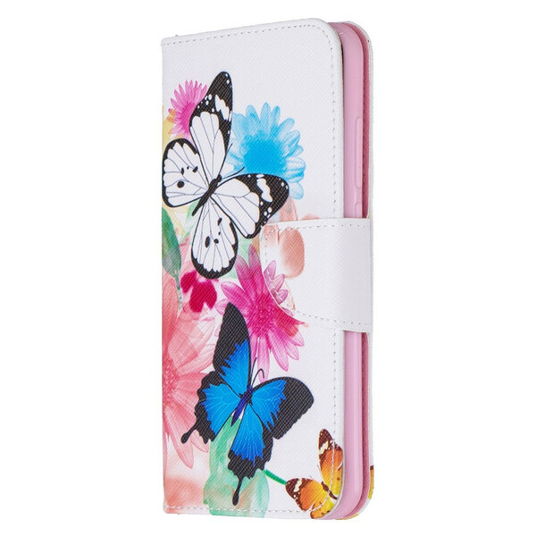 Funda pintada de mariposas y flores para el Xiaomi Redmi Note 8