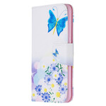 Funda pintada de mariposas y flores para el Xiaomi Redmi Note 8
