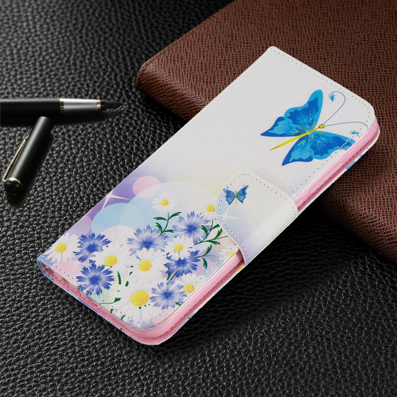 Funda pintada de mariposas y flores para el Xiaomi Redmi Note 8