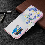 Funda pintada de mariposas y flores para el Xiaomi Redmi Note 8