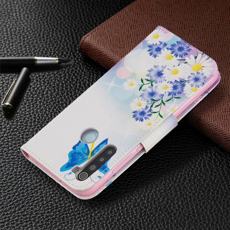 Funda pintada de mariposas y flores para el Xiaomi Redmi Note 8