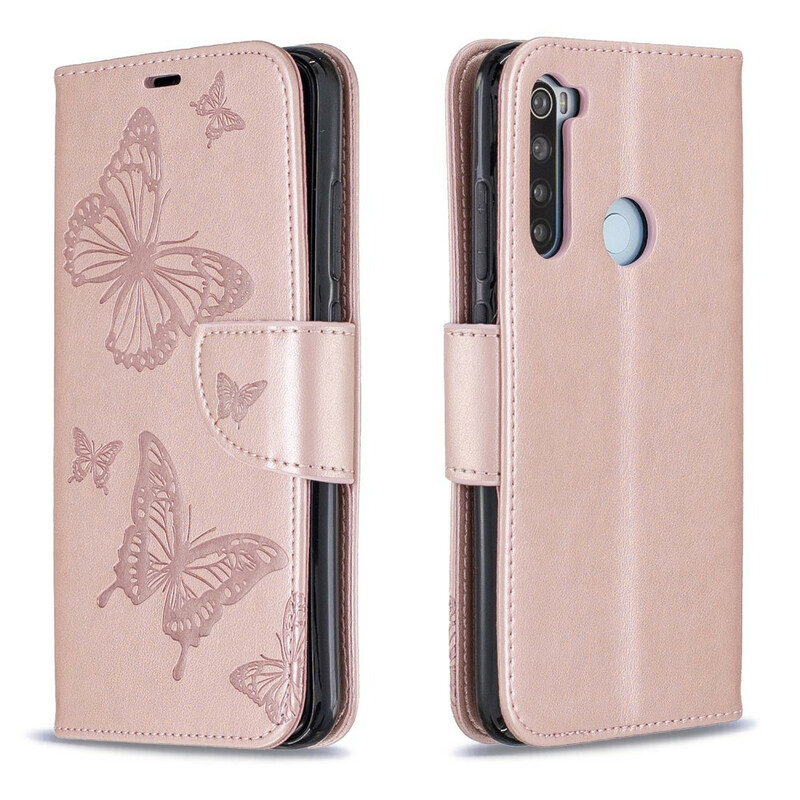 Funda con colgante impresa de mariposa para el Xiaomi Redmi Note 8
