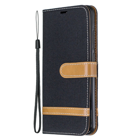 Funda de tela y colgante con efecto cuero para el Xiaomi Redmi Note 8