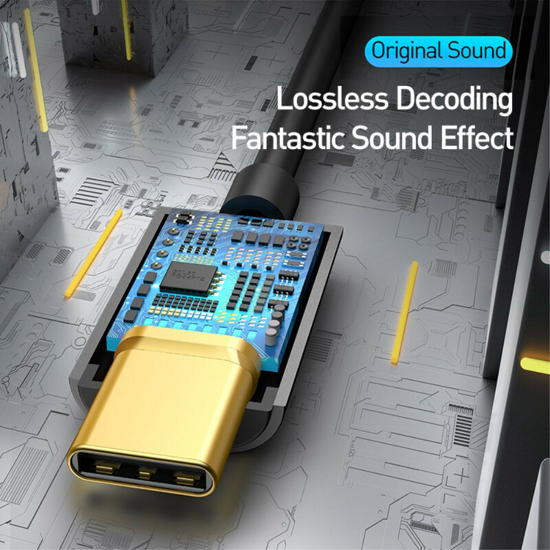 BASEUS L54 Adaptador Tipo-C Macho a 3,5 Mm. Hembra con Cable