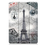 Funda inteligente para iPad 10.2" (2019) Torre Eiffel en polipiel de época