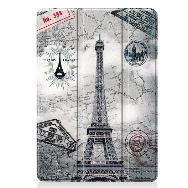 Funda inteligente para iPad 10.2" (2019) Torre Eiffel en polipiel de época