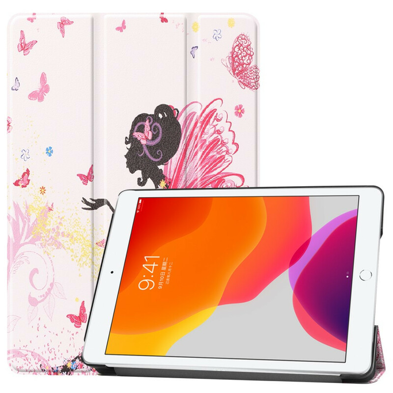 Funda inteligente para iPad 10.2" (2019) Hada floral de piel sintética