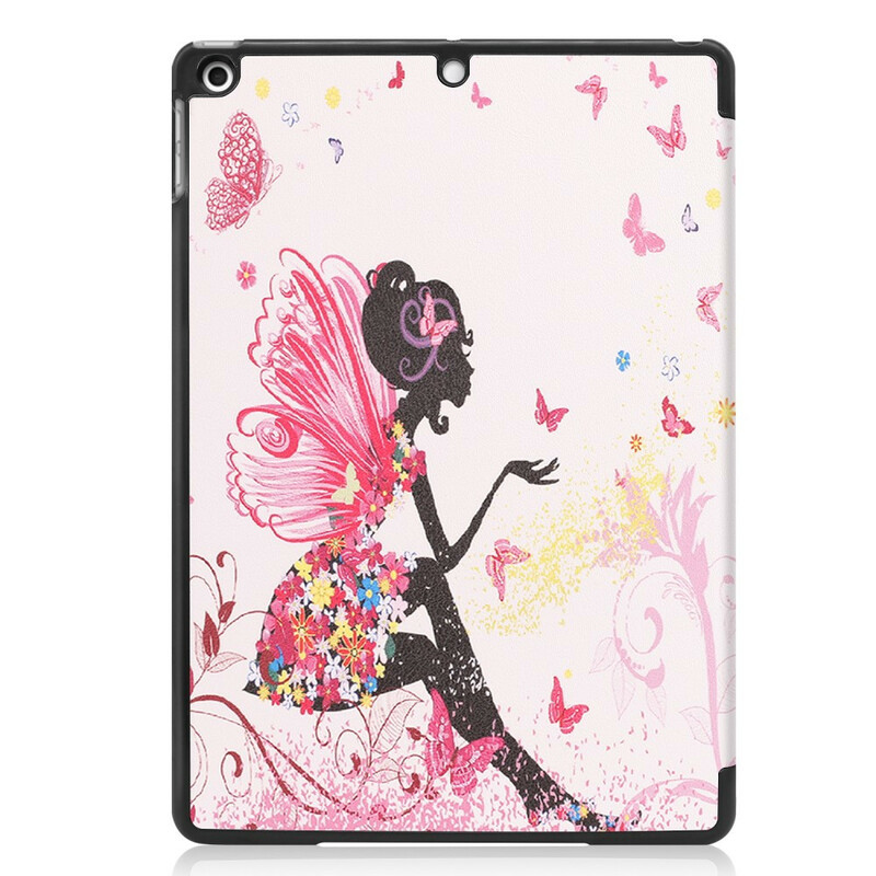 Funda inteligente para iPad 10.2" (2019) Hada floral de piel sintética