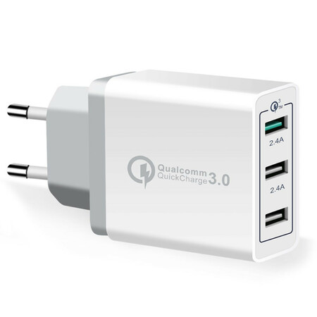 Adaptador de cargador rápido USB de 3 puertos
