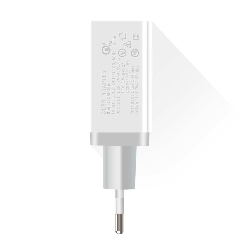 Adaptador de cargador rápido USB de 3 puertos