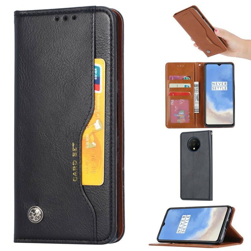 Funda Flip Cover OnePlus 7T Leatherette Card Funda