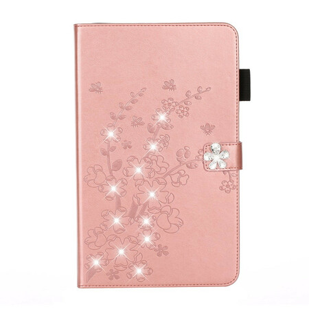 Funda para iPad 10.2" (2019) Diamantes florales efecto cuero