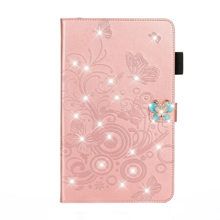 Funda para iPad 10.2" (2019) Mariposas de diamante efecto cuero