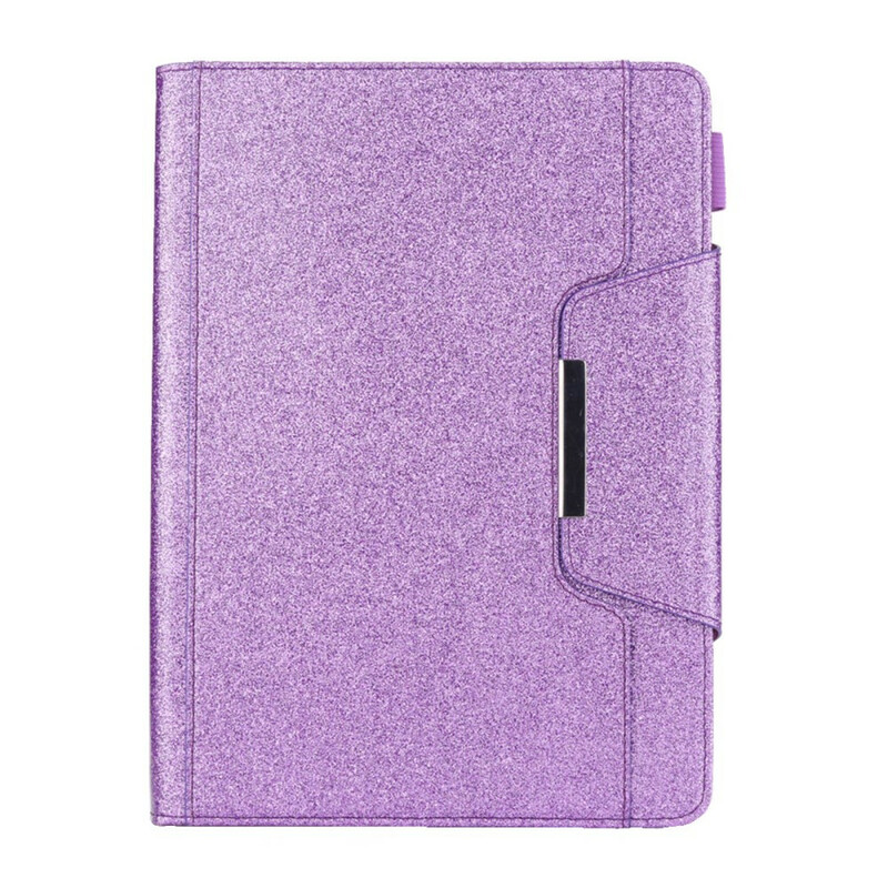 Funda para iPad 10.2" (2019) Cierre de plata con purpurina