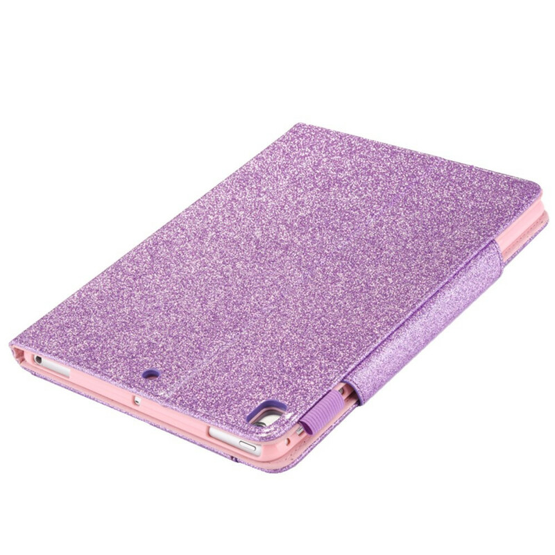 Funda para iPad 10.2" (2019) Cierre de plata con purpurina