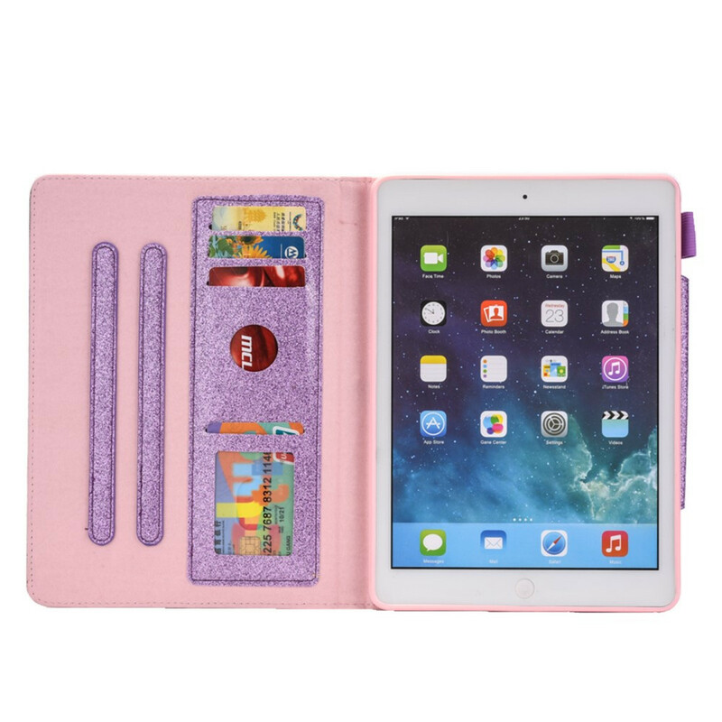Funda para iPad 10.2" (2019) Cierre de plata con purpurina