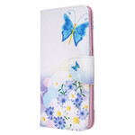 Xiaomi Redmi 8 Funda pintada de mariposas y flores