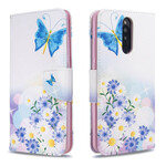 Funda pintada de mariposa y flor del Xiaomi Redmi 8