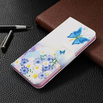 Funda pintada de mariposa y flor del Xiaomi Redmi 8