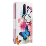 Xiaomi Redmi 8 Funda pintada de mariposas y flores