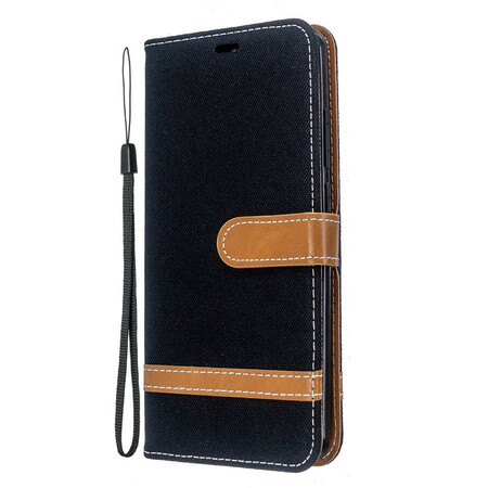 Funda de tela y colgante efecto cuero para el Xiaomi Redmi 8
