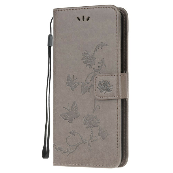 Funda con colgante de mariposas y flores para Sony Xperia 5