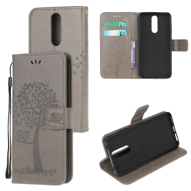 Funda con colgante de árbol y búho para el Xiaomi Redmi 8