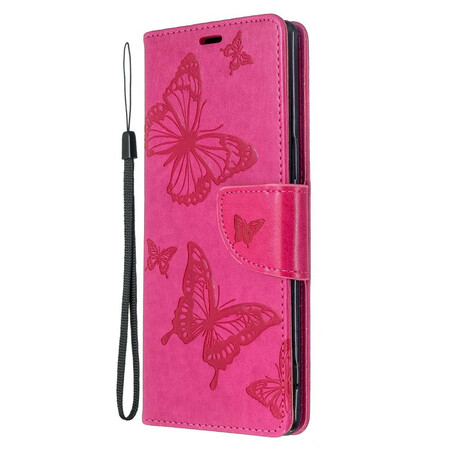 Funda de cordón con estampado de mariposa para Sony Xperia 5