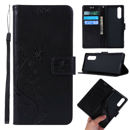 Funda de mariposas y flores para Sony Xperia 5