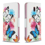 Funda pintada de mariposas y flores para el Xiaomi Redmi 8A