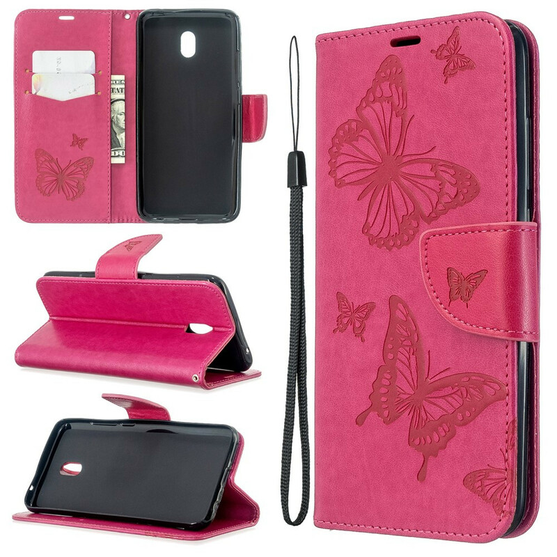 Funda con colgante estampada de mariposa para el Xiaomi Redmi 8A