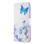 Funda Xiaomi Redmi Note 8T pintada con mariposas y flores