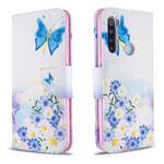 Funda Xiaomi Redmi Note 8T pintada con mariposas y flores