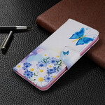 Funda Xiaomi Redmi Note 8T pintada con mariposas y flores