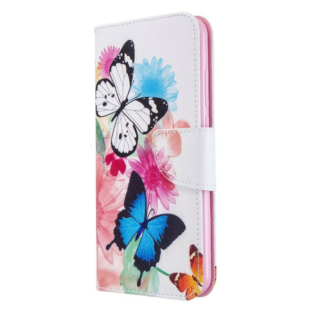 Funda Xiaomi Redmi Note 8T pintada con mariposas y flores