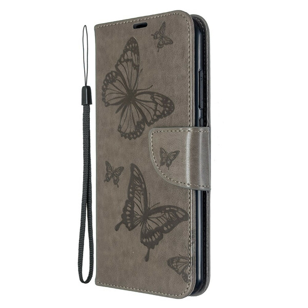 Funda con colgante estampada de mariposa para el Xiaomi Redmi Note 8T