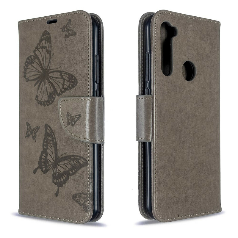 Funda con colgante estampada de mariposa para el Xiaomi Redmi Note 8T