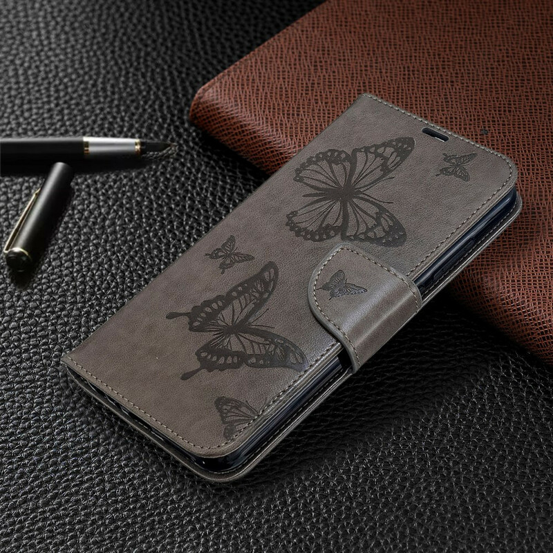 Funda con colgante estampada de mariposa para el Xiaomi Redmi Note 8T